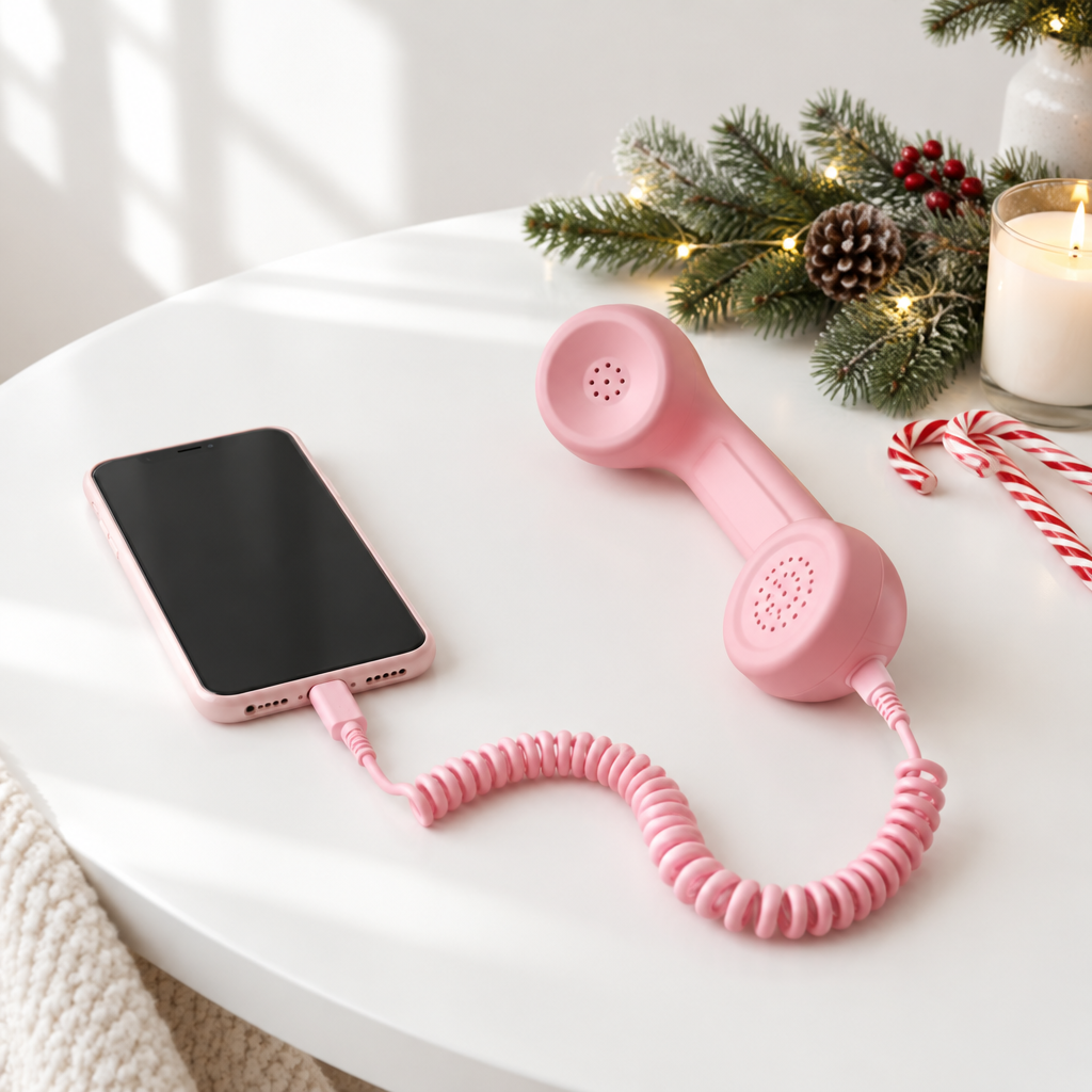 Handset and phone with Christmas decor